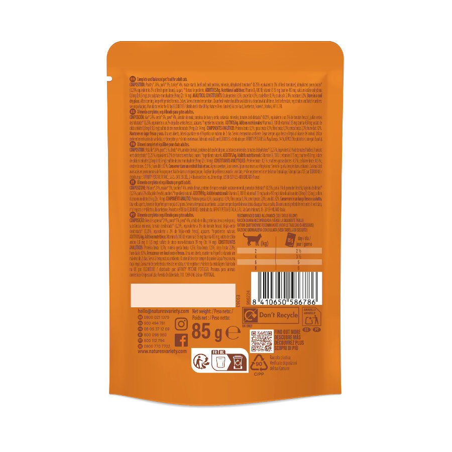 85 g Nature's Variety Peda&ccedil;os de Peru Saquetas com molho para gatos , , large Imagem n&uacute;mero 2